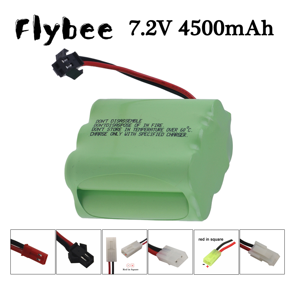 Rc Hobby Model - 電気玩具タンク用バッテリー,4500mah,ni-mh,aa,nimh,sm,jst,プラグEL-2P, L6.2-2P,7.2v