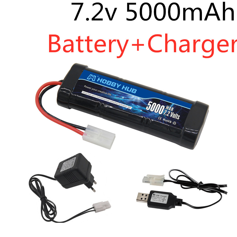 Rc Hobby & Maskinservice I Eskilstuna - 7.2V 5000mAh ニッケル水素バッテリーパック タミヤプラグ付き 7.2v 充電器と