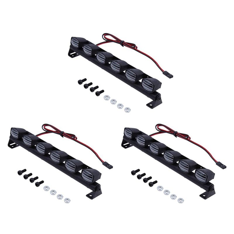 Body Shell Rc - FBIL-3X RCカー用ライトバーキット。6個のLEDを搭載したボディシェル用ルーフライト。1/10スケールのRCクローラーカーやトラックのアクセサリーとして使用。