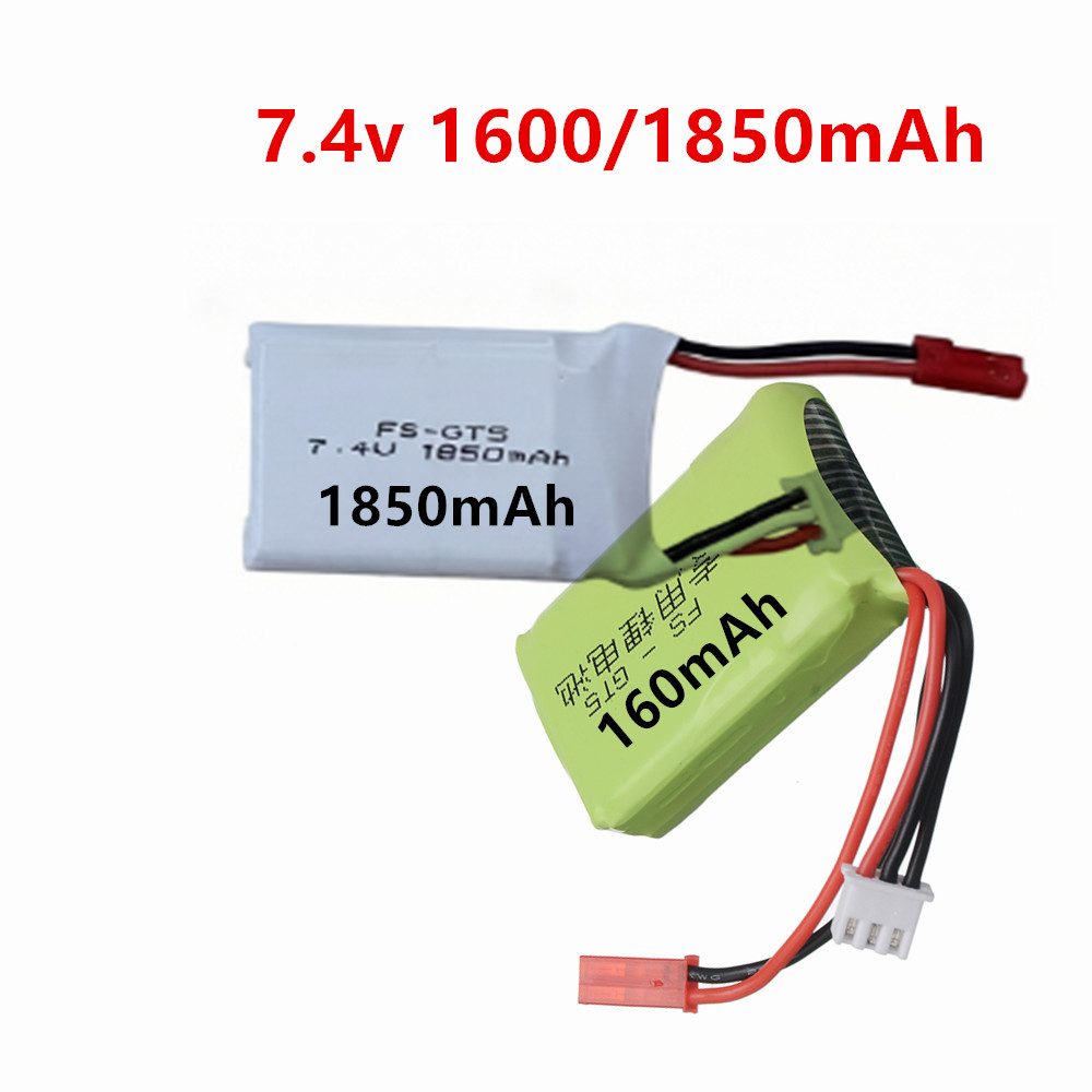 Rc Hobby Model - Flysky FS-GT5送信機用 7.4V 1600mAh/1850mAh リチウムポリマーバッテリー。RCモデル、おもちゃ、アクセサリー用。7.4V充電式バッテリー。