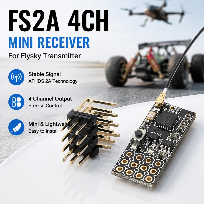 Rc Hobby & Maskinservice I Eskilstuna - FS FS2A-4CH 4チャンネルPWM受信機 4CH無線RXモジュール 固定翼RC航空機 ラジコン模型