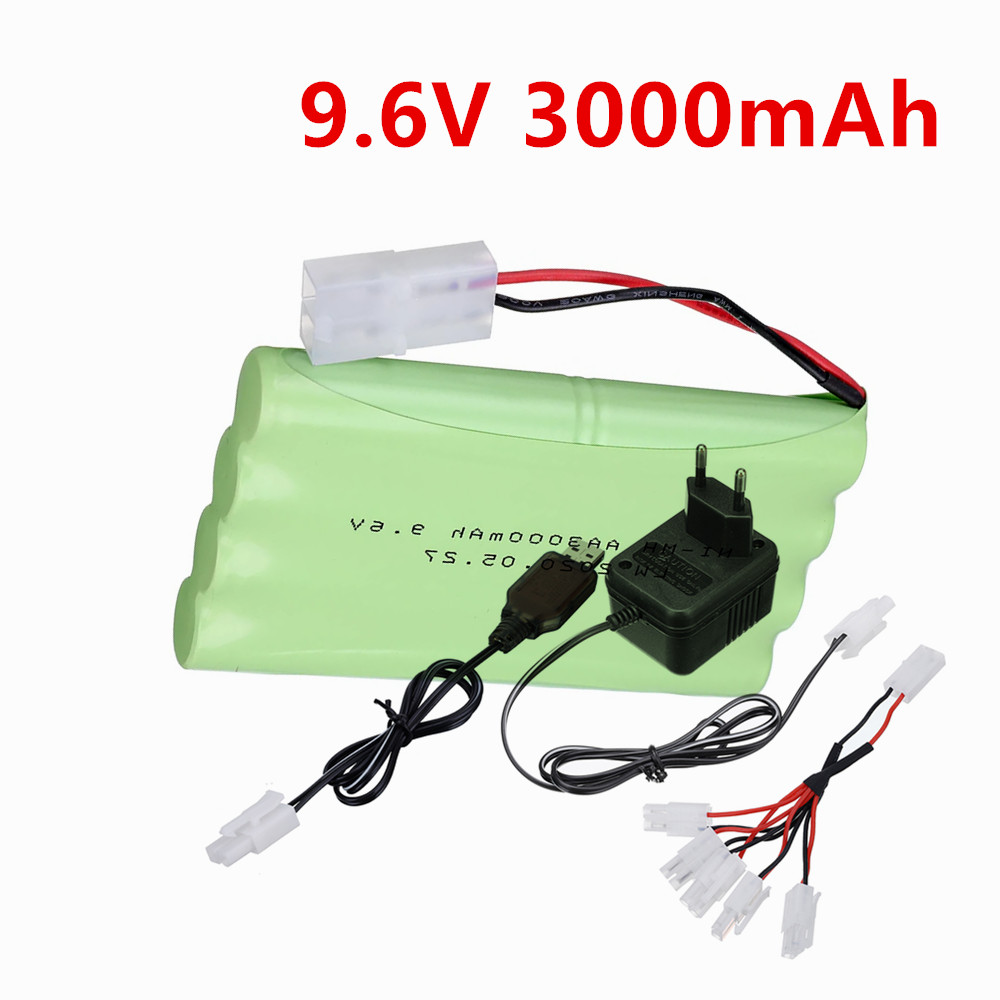 Rc Hobby Model - 9.6V 3000mah NiMHバッテリーまたは9.6V充電器、RCボート、RCカー、戦車玩具、照明、模型車などに。