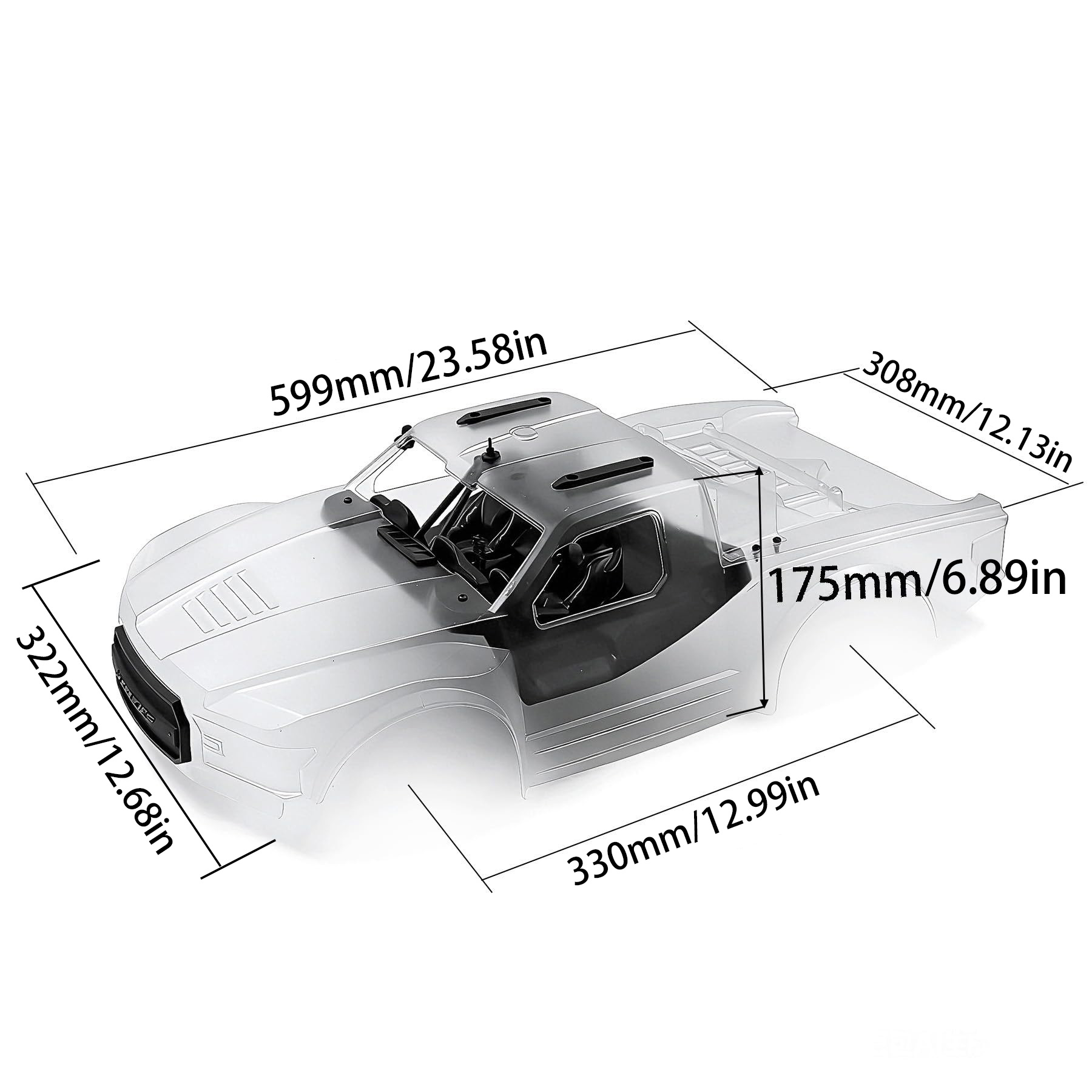 1:10 ショートコーストラック PCボディシェルキット 3 - Body Shell Rc のレビューと価格
