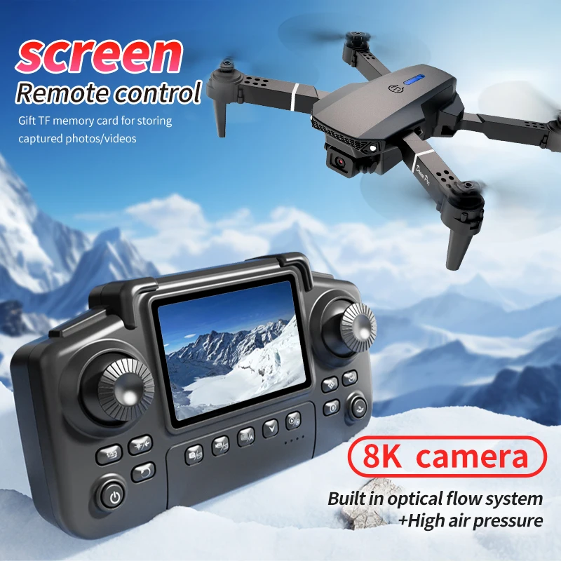 プロフェッショナルE88 PROドローン、スクリーン付き8K - Rc Hobby Grade Helicopter のレビューと価格