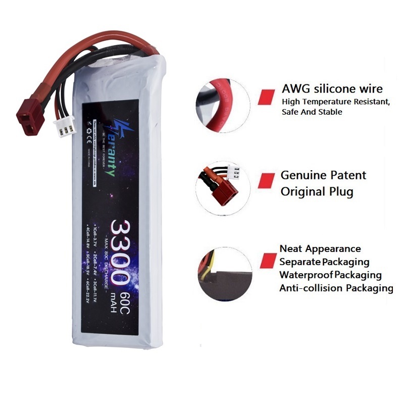 2S 7.4V リポバッテリー 3300mAh 60C 車  - Rc Hobby Model のレビューと価格