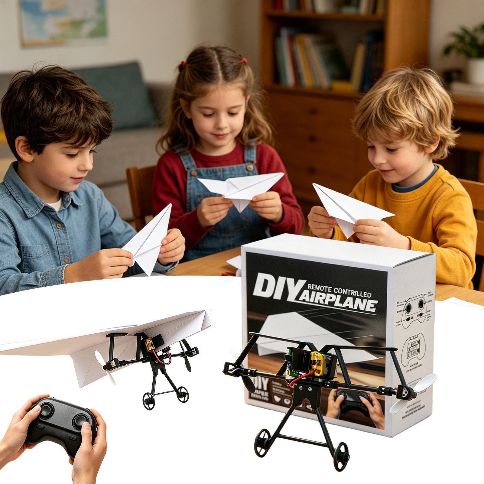 DIY RC紙飛行機キット、ジャイロスタビライザー付き電動リ - Rc Hobby Toys のレビューと価格