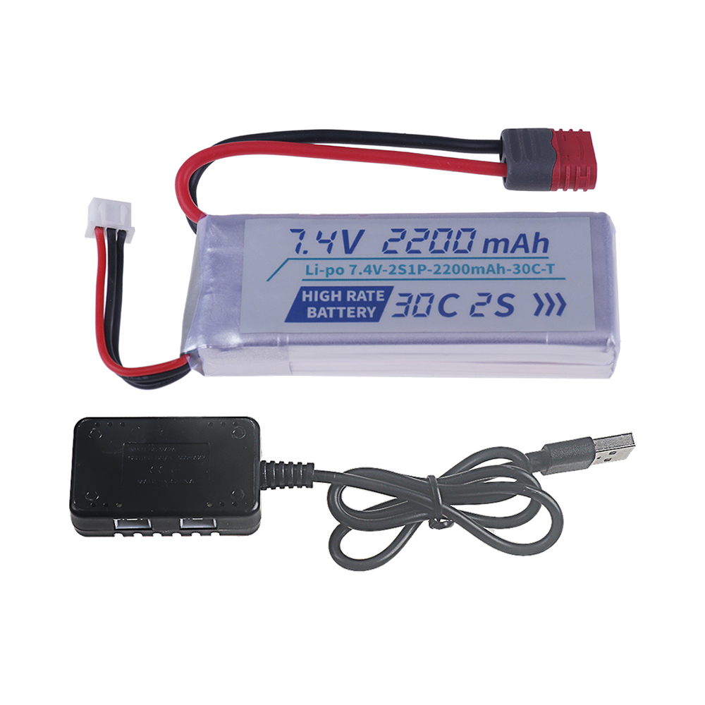 Tプラグ高レート30C 2200mah 7.4Vリポバッテリ - Hobby Rc Quadcopters & Multirotors のレビューと価格